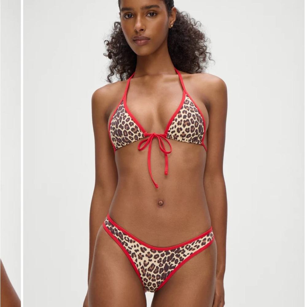 Red and Brown Leopard Print Bikini